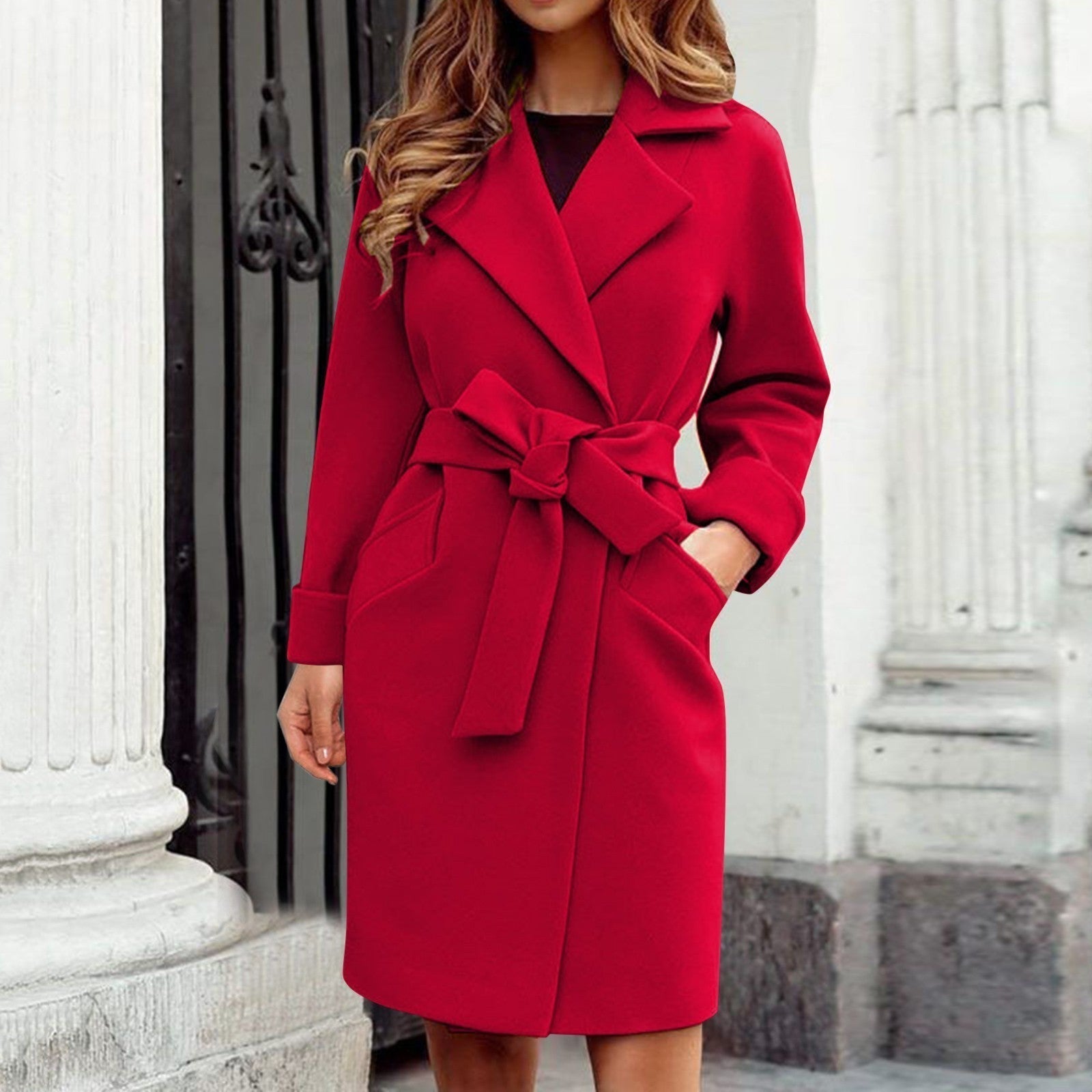 Women's Belted Wrap Coat | Timeless Elegance & Cozy Sophistication