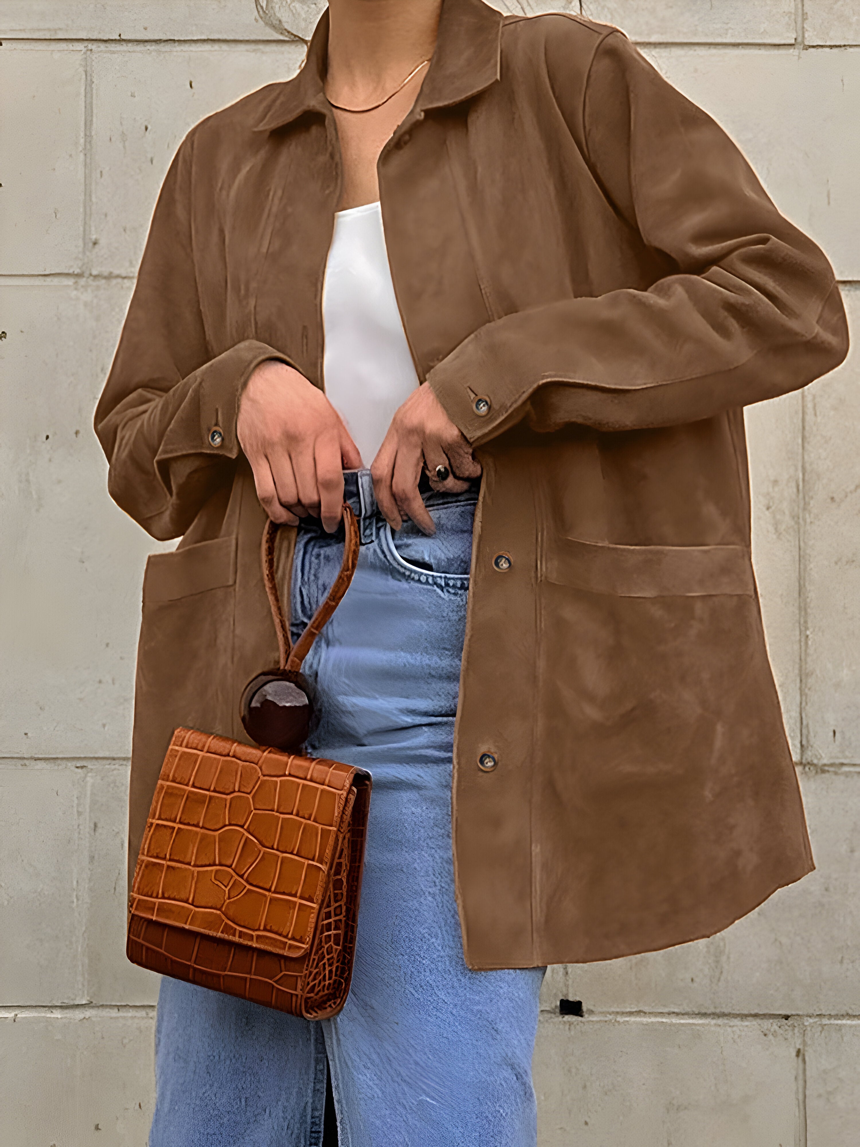 Oversized Suede Jacket